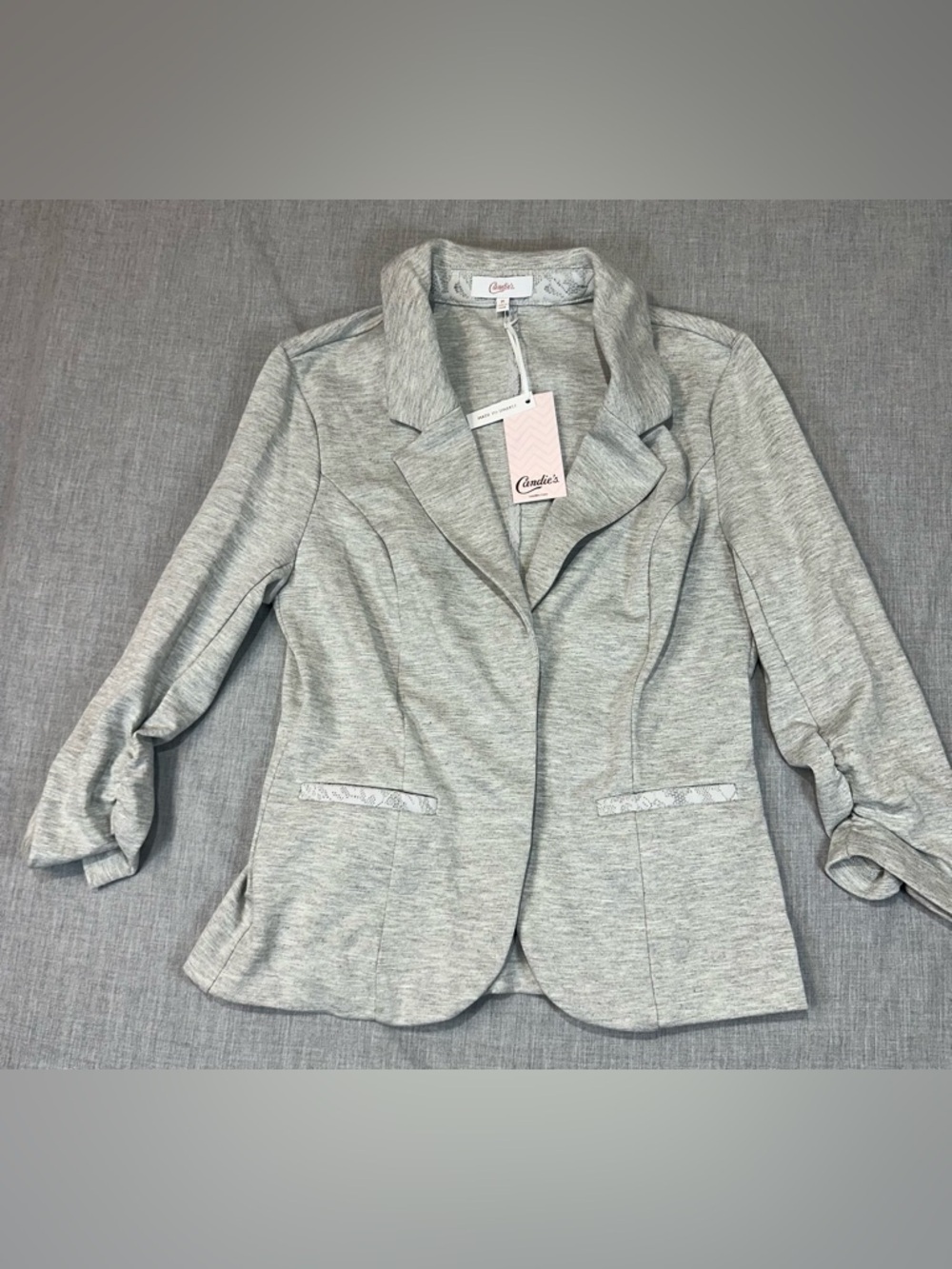 Candie's Heather Gray Women's Knit Blazer Jacket